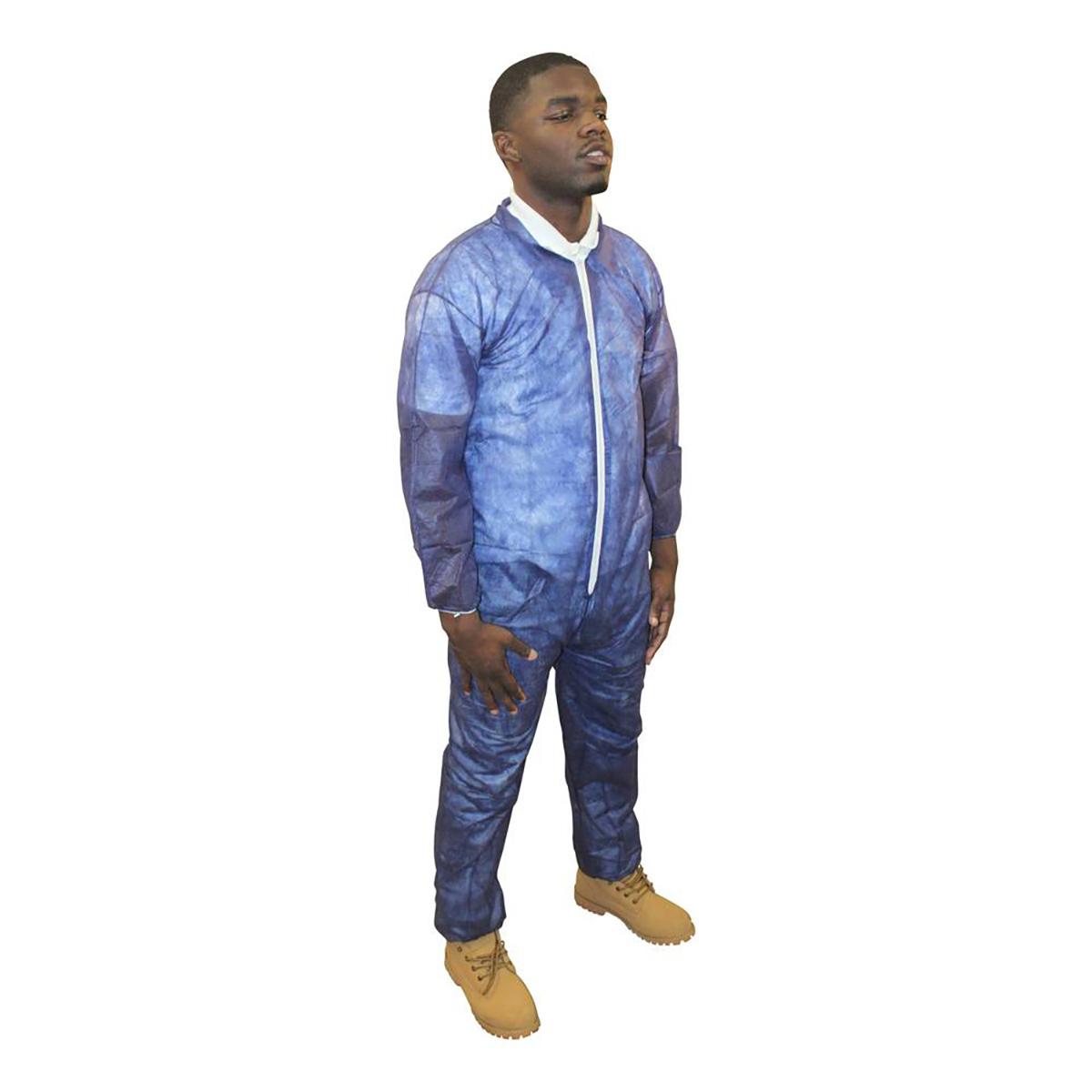 PolyLite Coverall - Blue, Zipper Front with Elastic, Wrists